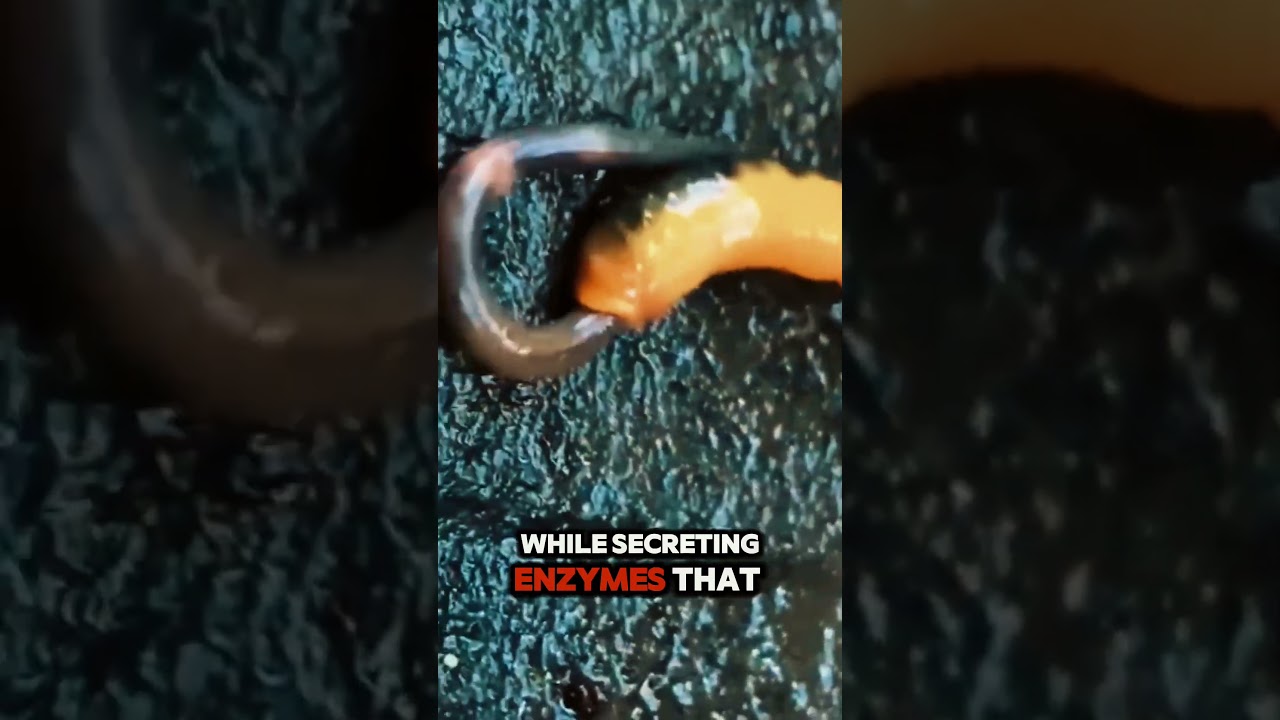 Giant leech devours earthworm in seconds! 🐛 #shorts