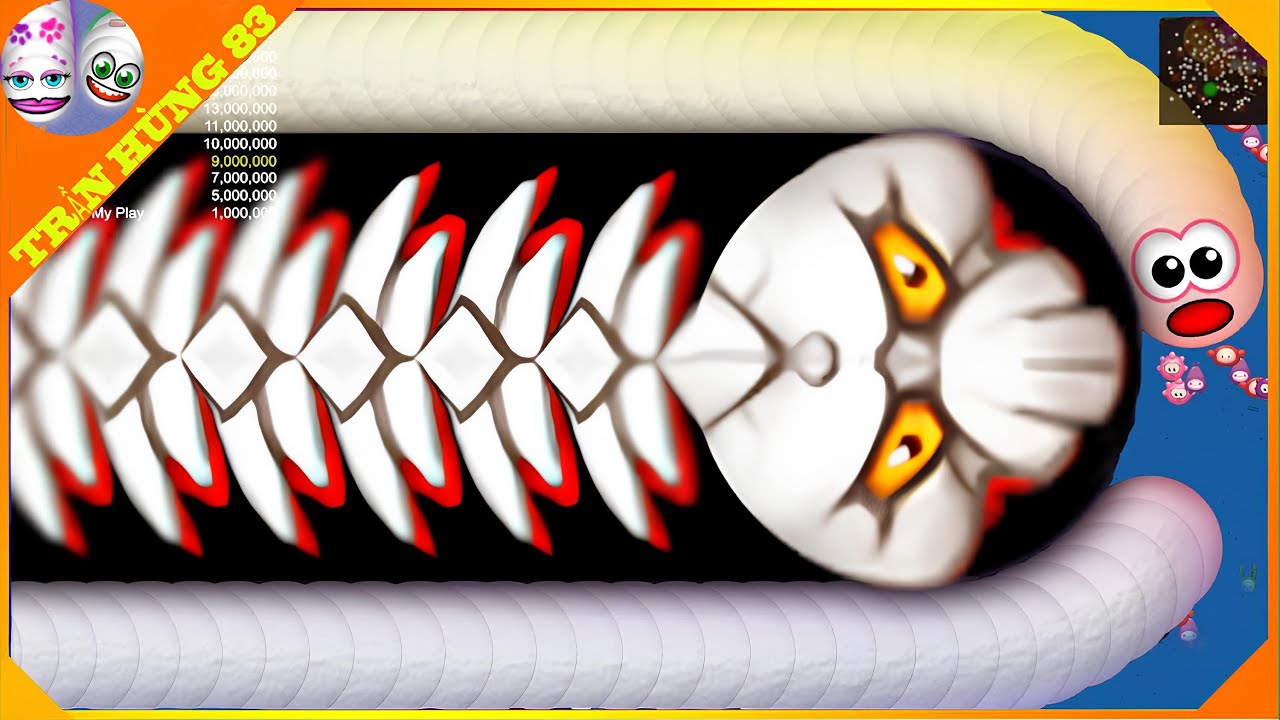 🐍WORMSZONE.IO | GIANT SLITHER SNAKE TOP 01 / Epic Worms Zone Best Gameplay! | Trần Hùng 83