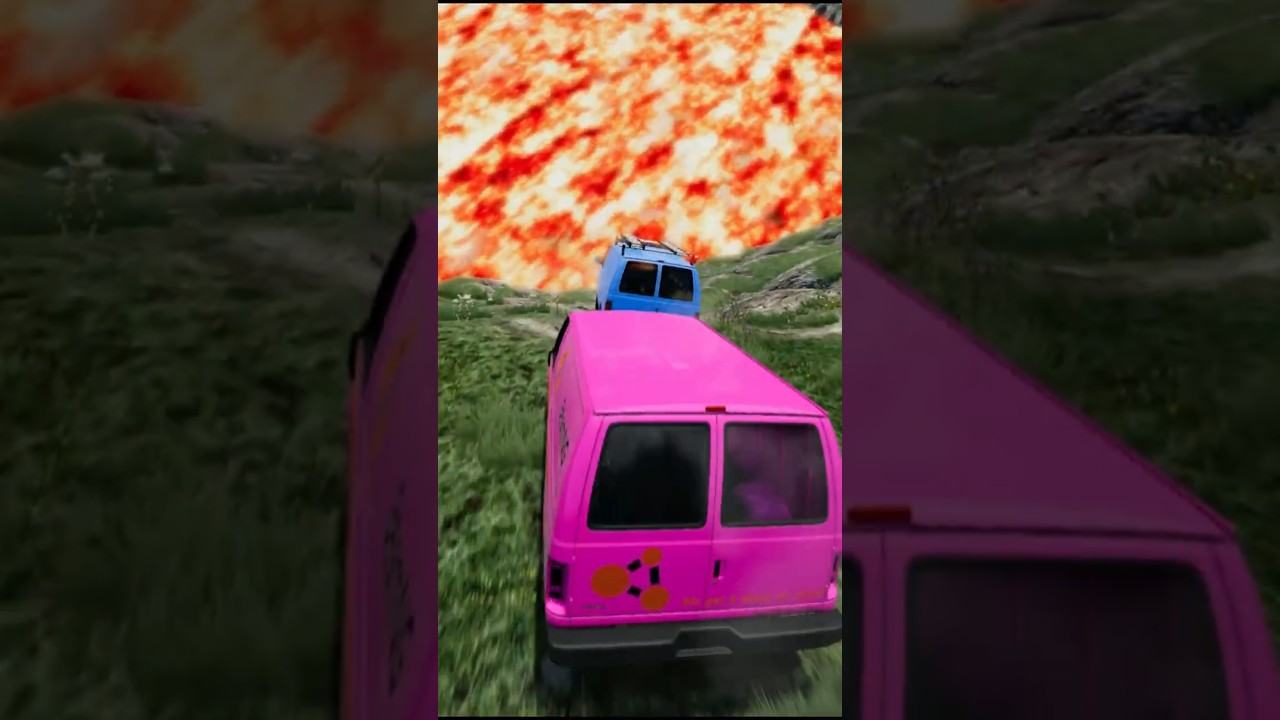 Cars vs Giant Lava Pit - BeamNG.drive #beamng #shorts #beamngdrive #automobile #usa #viral #brasil