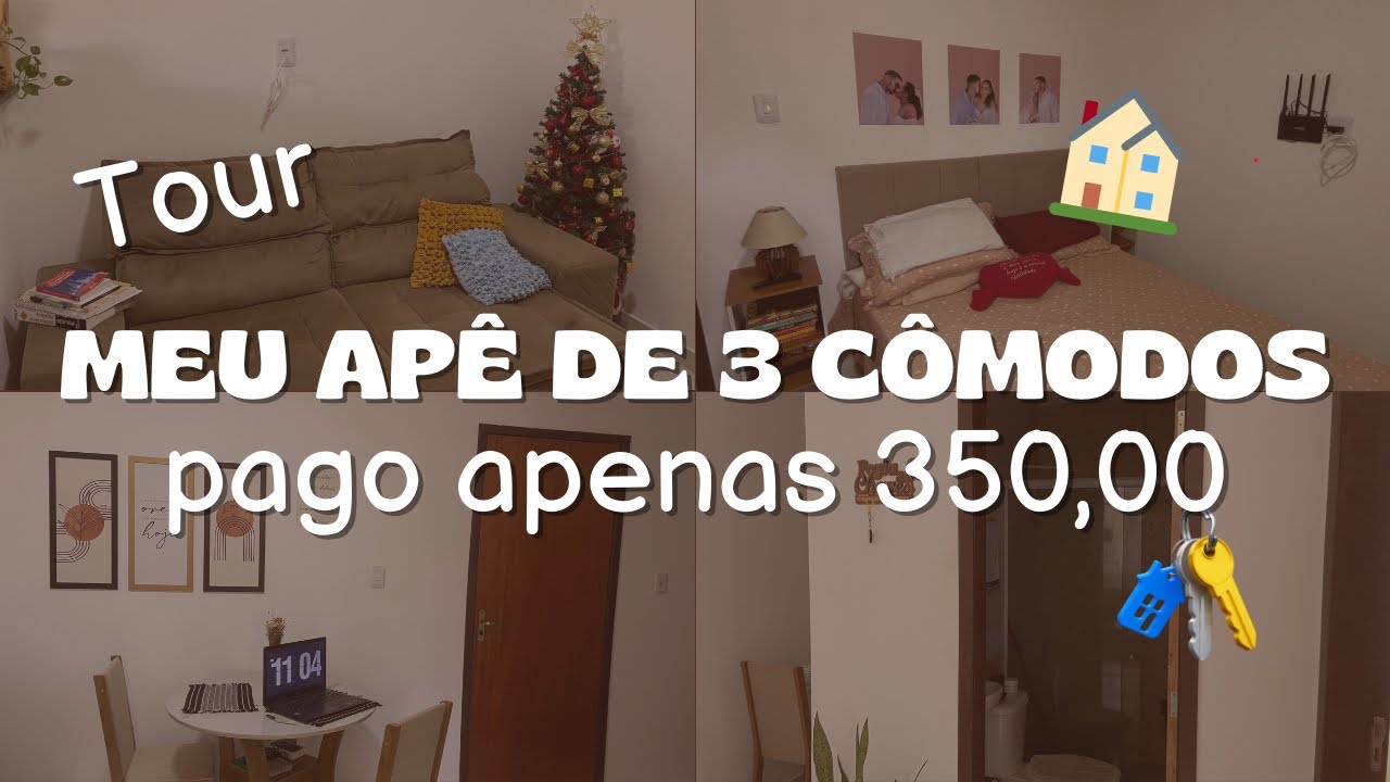 TOUR PELA MINHA KITNET DE 3 COMODOS QUE PAGO APENAS R$ 350,00 DE ALUGUEL