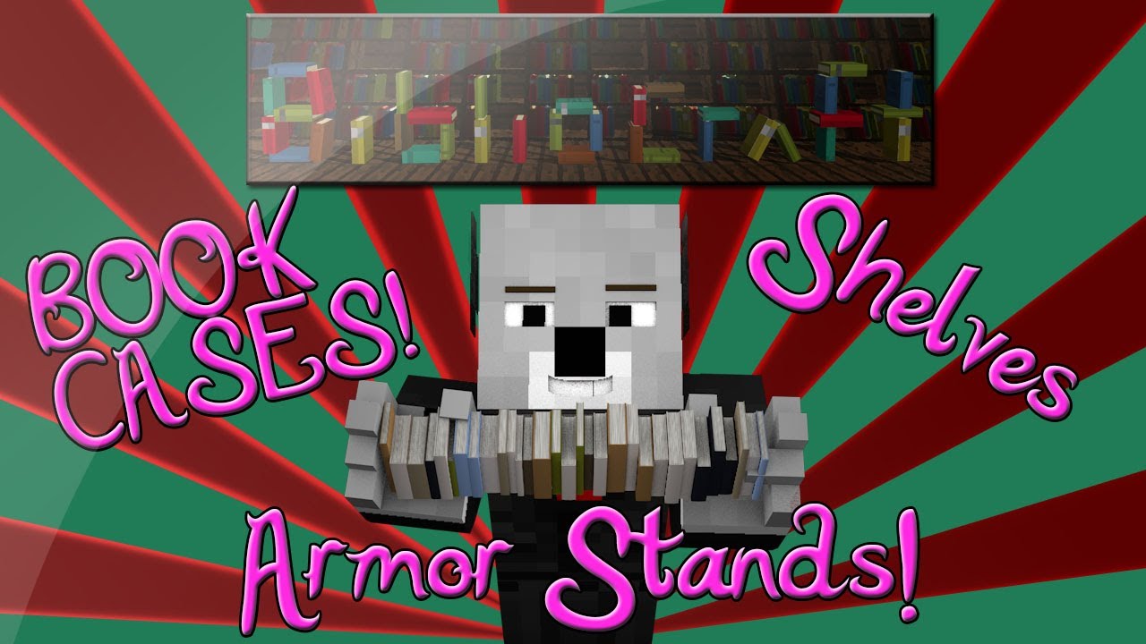 Book Cases, Armor Stands & Shelves! [BiblioCraft Mod Review]