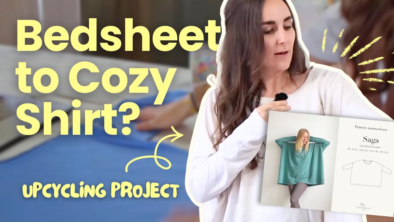 I turned a bedsheet into the perfect Fall shirt + finally tried projector sewing (cozy sewing vlog)