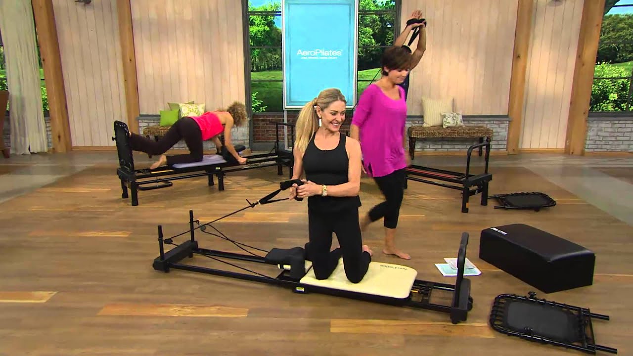 AeroPilates 4 Cord Reformer Plus w/ Head Pillow & Colored Cords with Nancy Hornback