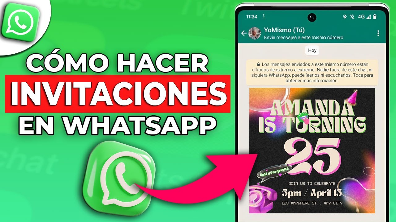 🟢 C&oacute;mo Hacer INVITACIONES DIGITALES para WhatsApp l F&aacute;cil y R&aacute;pido (2024)