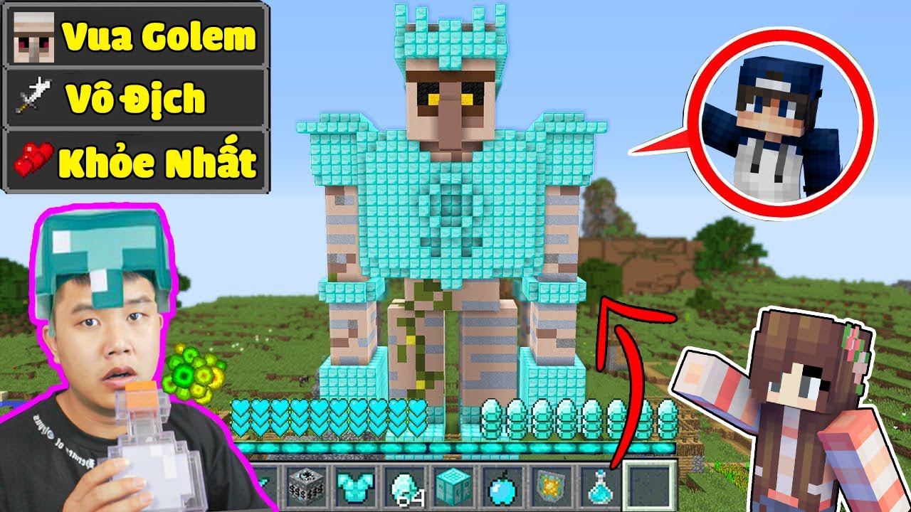 Minecraft, Nhưng bqThanh l&agrave; VUA GOLEM KHỔNG LỒ Troll Ốc...