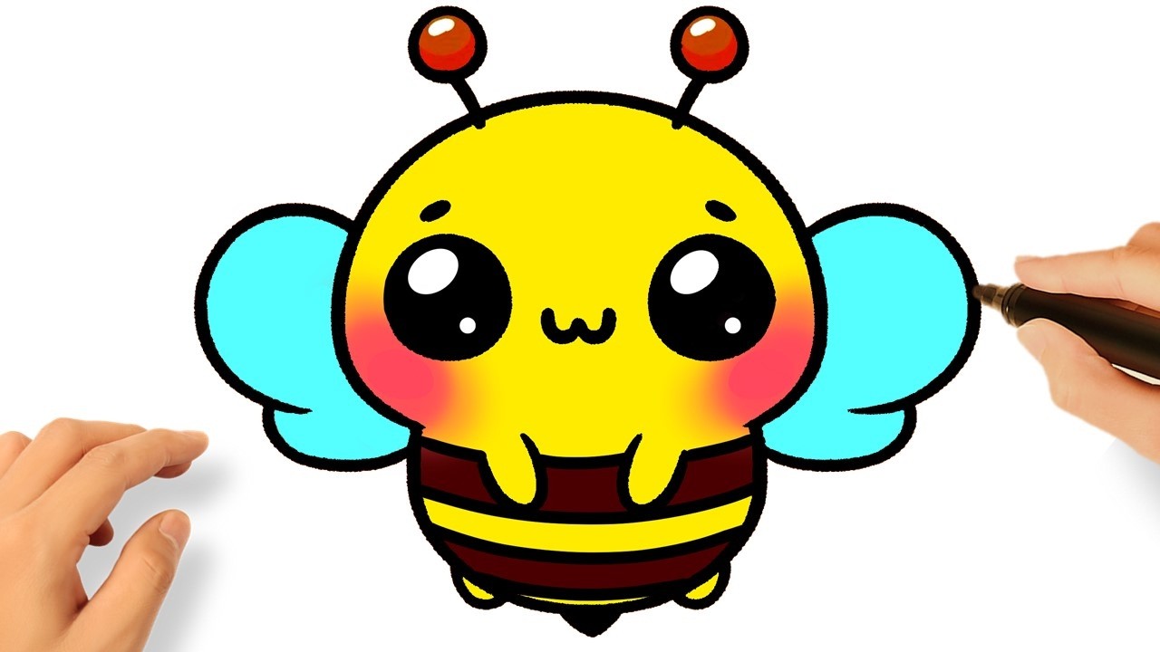 HOW TO DRAW A CUTE BEE EASY 🐝❤️