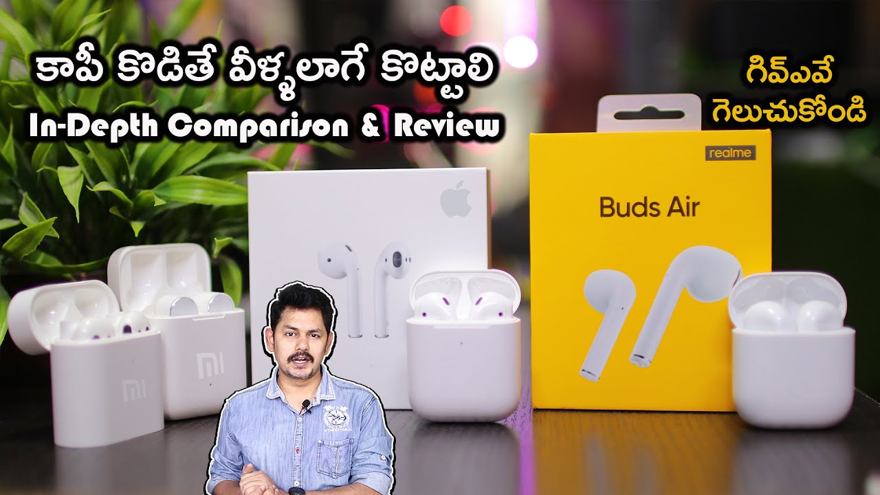 Realme Buds Air V/s Apple AirPods In-Depth Comparison & Review || Giveaway in Telugu