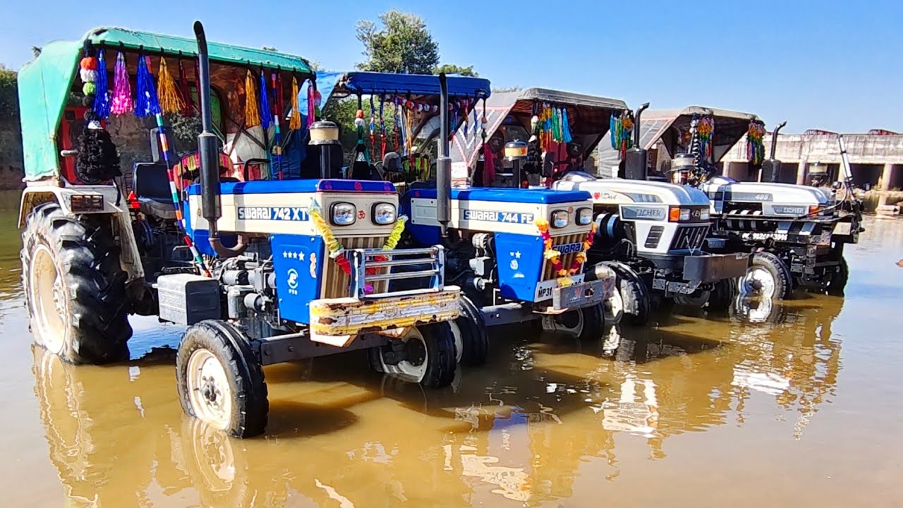 Eicher 548 Swaraj 744 Eicher 333 Swaraj 742 Eicher 485 | Washing in Deep River tractors