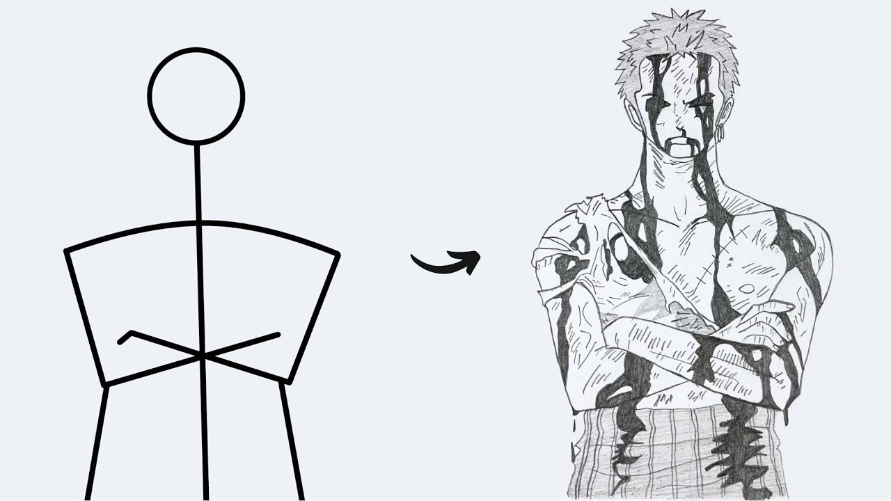 How To Draw Roronoa Zoro | Step By Step | One Piece | Easy Anime Drawing