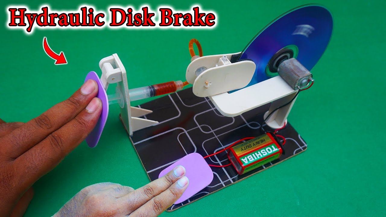 Hydraulic Brake System Working Model | Making Hydraulic Disk Brake Project| Hydraulic Braking System