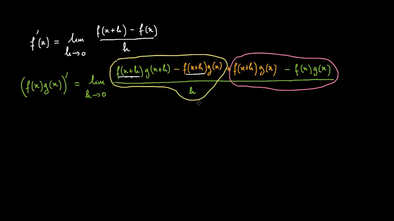 Démonstration de la formule de dérivation d'un produit