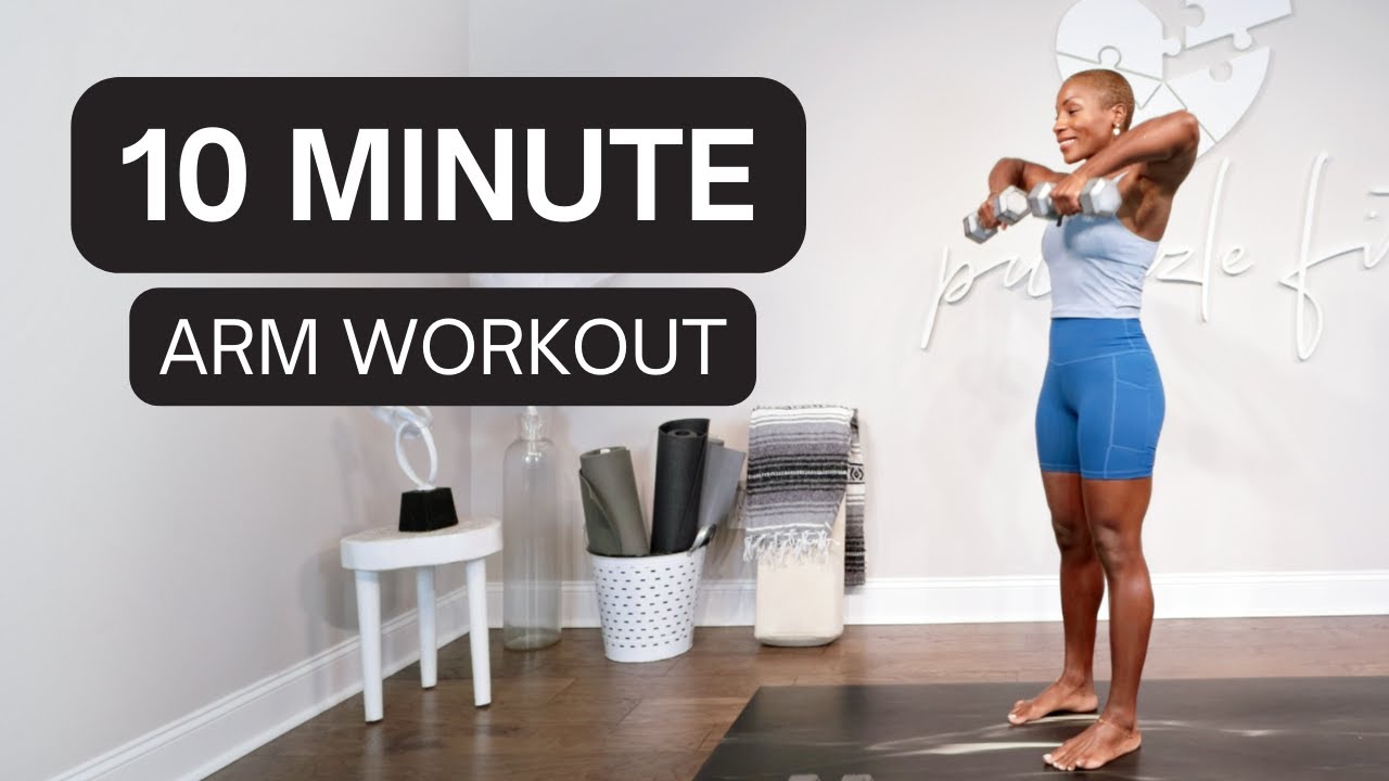 10 MINUTE STANDING ARM WORKOUT | With Dumbbells | Biceps, Triceps and Shoulders | BEST ARM EXERCISE