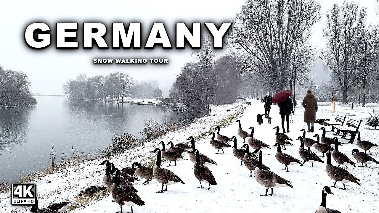 Relaxing Snowy Walking Tour in Germany 🇩🇪 | 4K Winter City Walk in Essen ❄️