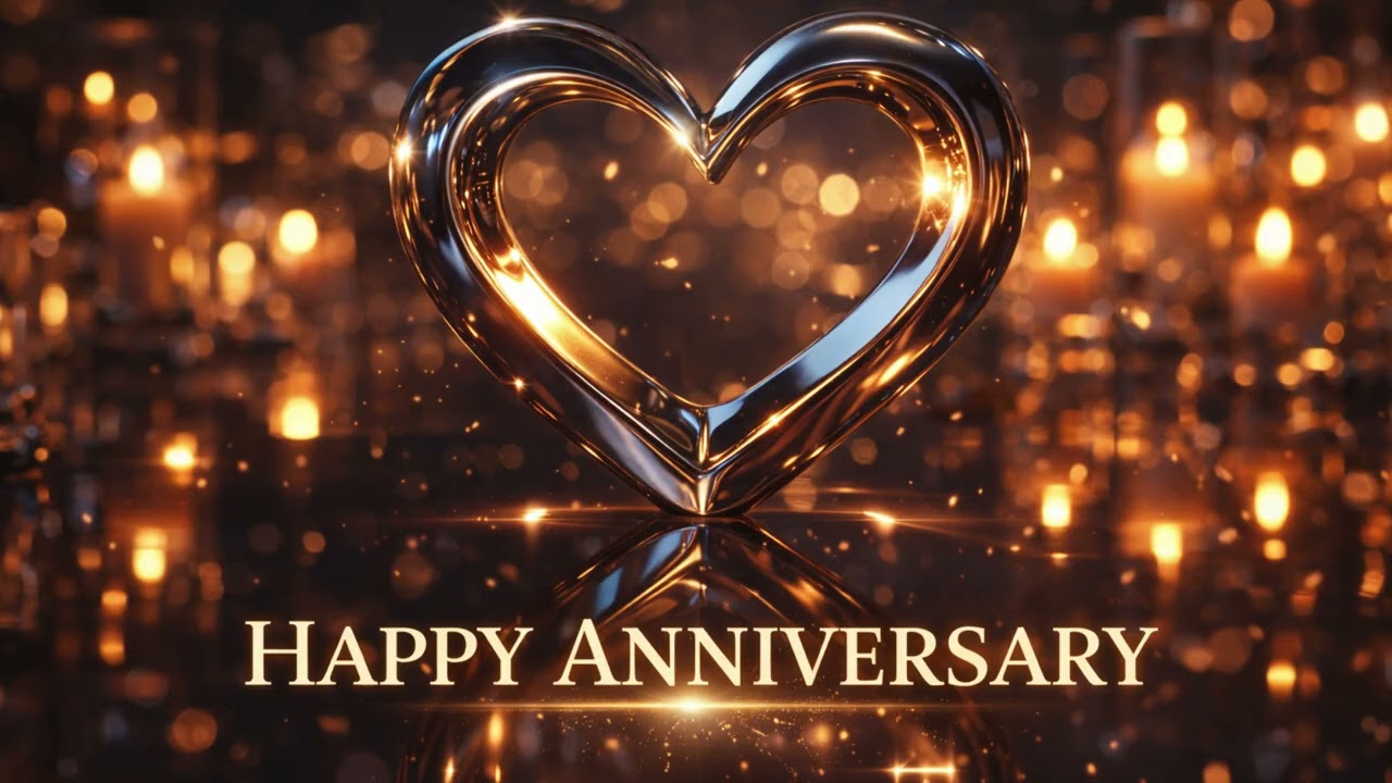 Happy Anniversary|Gold Heart| Candlelite| Shine| #madefortv #anniversarycelebration #digitalart