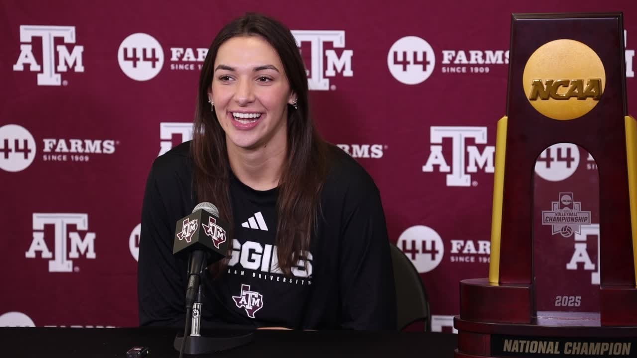 Logan Lednicky discusses Texas A&M's volleyball national championship