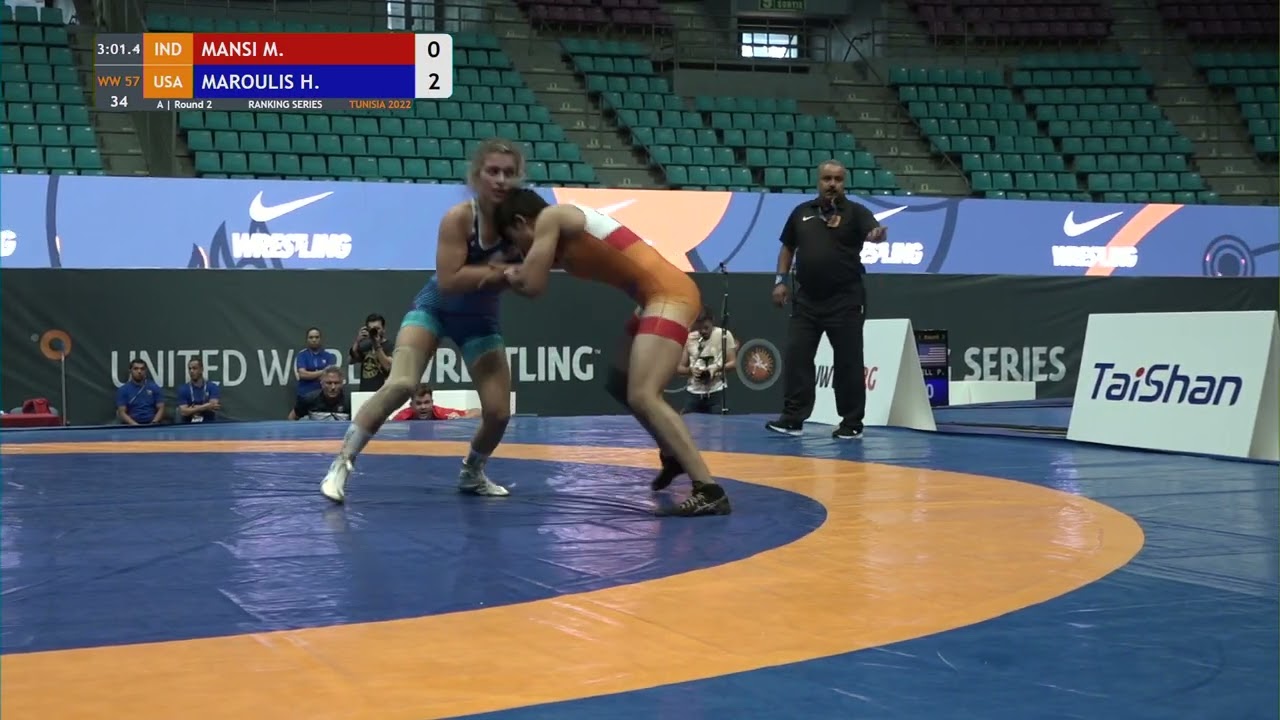 Round 2 WW - 57 kg: M. MANSI (IND) v. H. MAROULIS (USA)