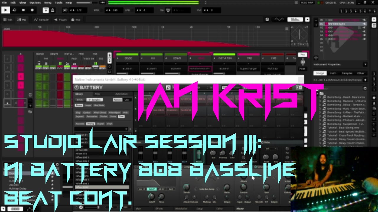 STUDIO LAIR SESSION III - NI BATTERY 808 BASSLINE Beat (continued)