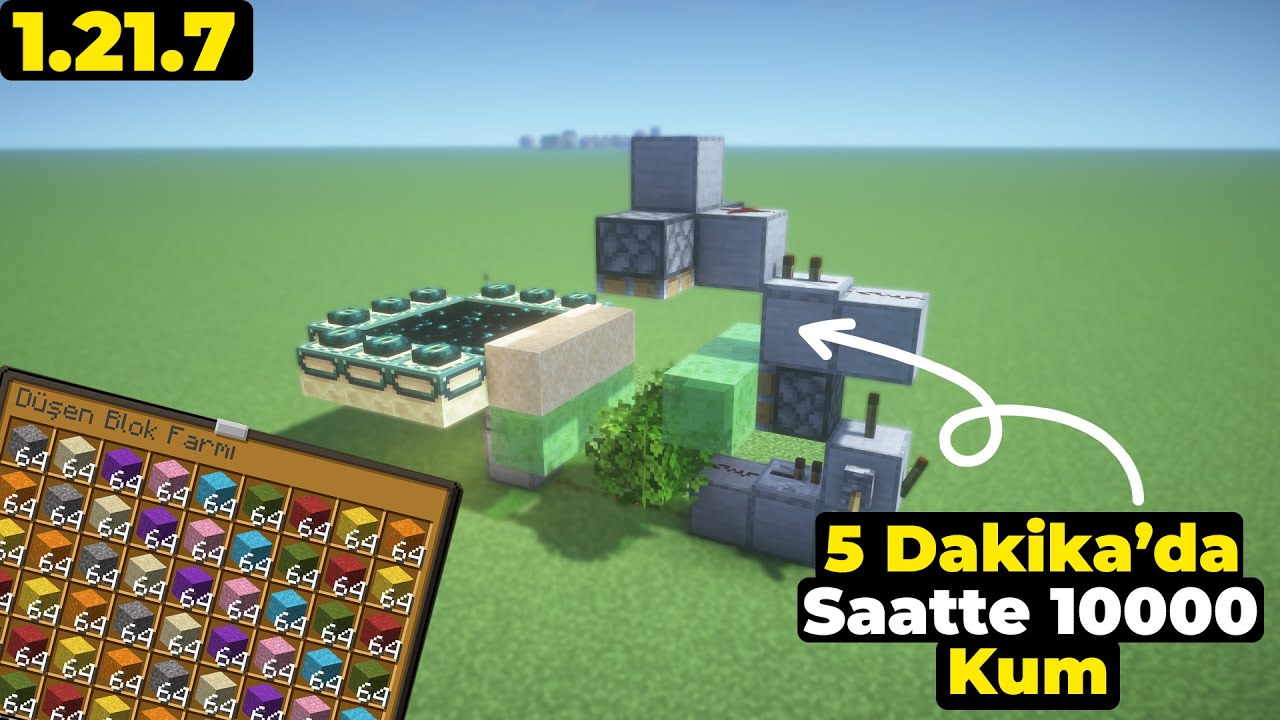 TAM OTOMATİK KUM ÇAKIL FARMI - MİNECRAFT - 1.21.4