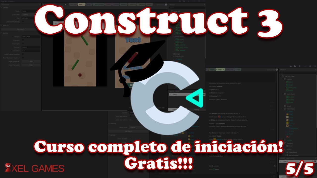 5/5- Curso de iniciación a Construct 3, tips y consejos.