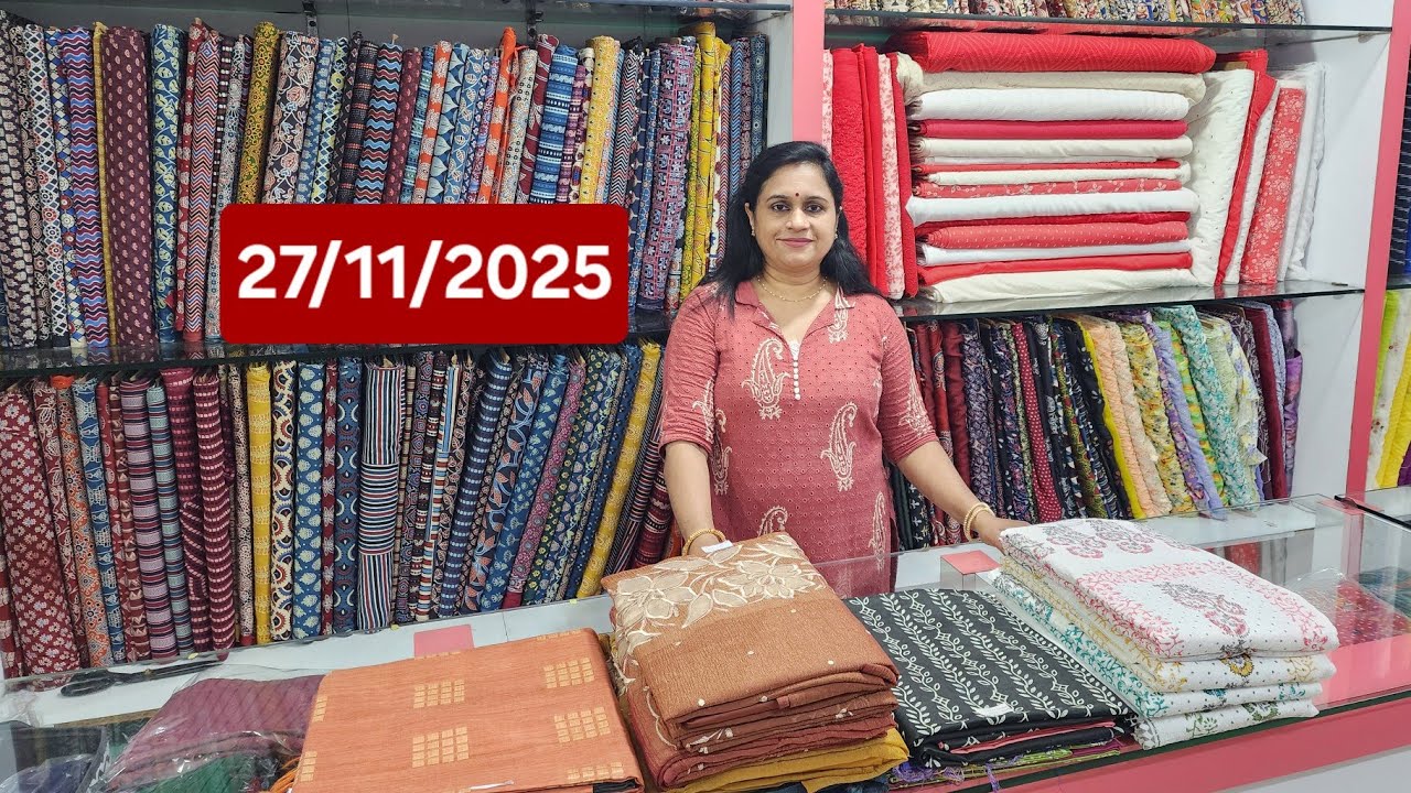 Shimmer with appliqué work 🌹Cotton premium block print 🌹Semi Tussar 🌹Katan silk 🌹Churidar sets 🌹