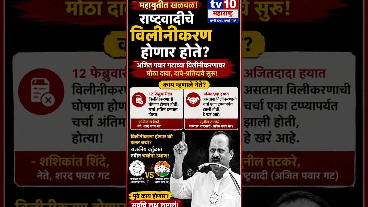 अजित पवार गटाच्या विलीनीकरणावर मोठा दावा, दावे-प्रतिदावे सुरू ! #shorts #sharadpawar  #ajitpawar