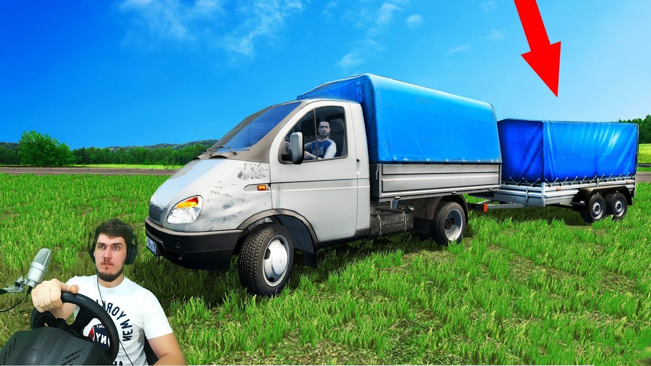 ПЕРЕВОЖУ ГРУЗЫ НА ГАЗЕЛЕ С ПРИЦЕПОМ - CITY CAR DRIVING + РУЛЬ