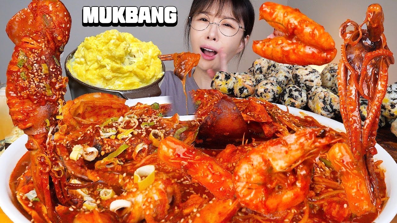 사장님 10단계 맵기요!!!🔥 해물 가득 해물찜,폭탄계란찜,참치주먹밥 먹방🦑 Braised Spicy Seafood, Steamed Eggs, Rice ball Mukbang