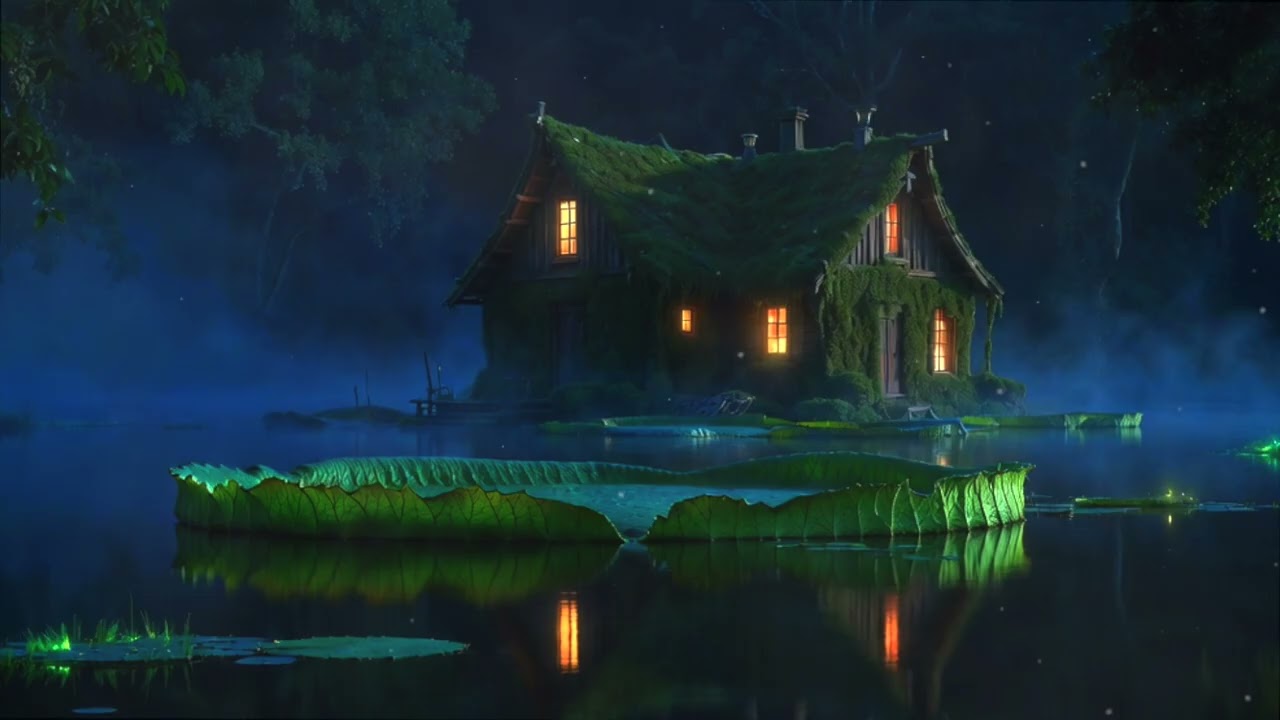 Foggy Lake Cabin with Giant Lily Pads Ambience for Deep Sleep and Overnight Rest