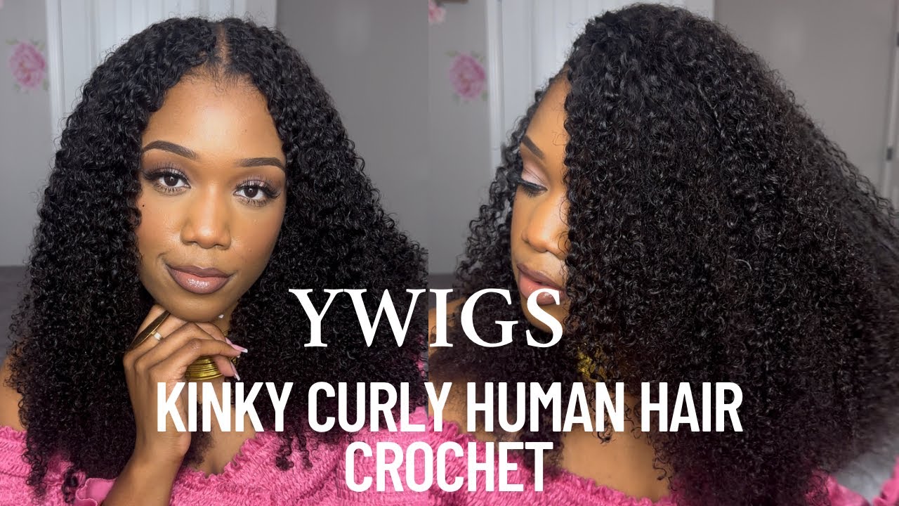 YWIGS: Kinky Curly Human Hair Crochet