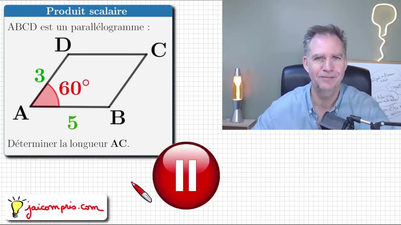 Calculer une longueur à l'aide du produit scalaire ♦ Technique 2 ♦ Première spécialité maths