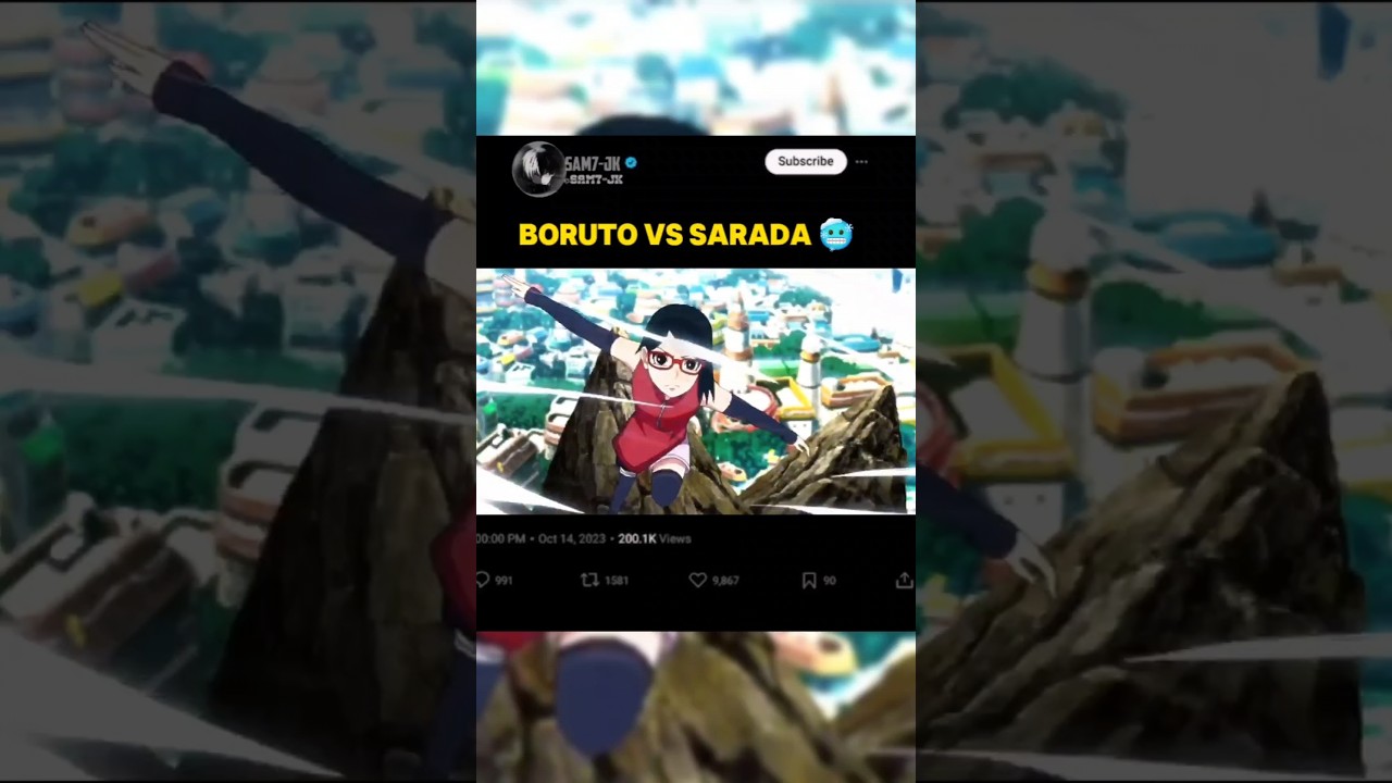 Sarada Vs Boruto 🔥🥶.                                         #anime #naruto #boruto #sarada #uchiha