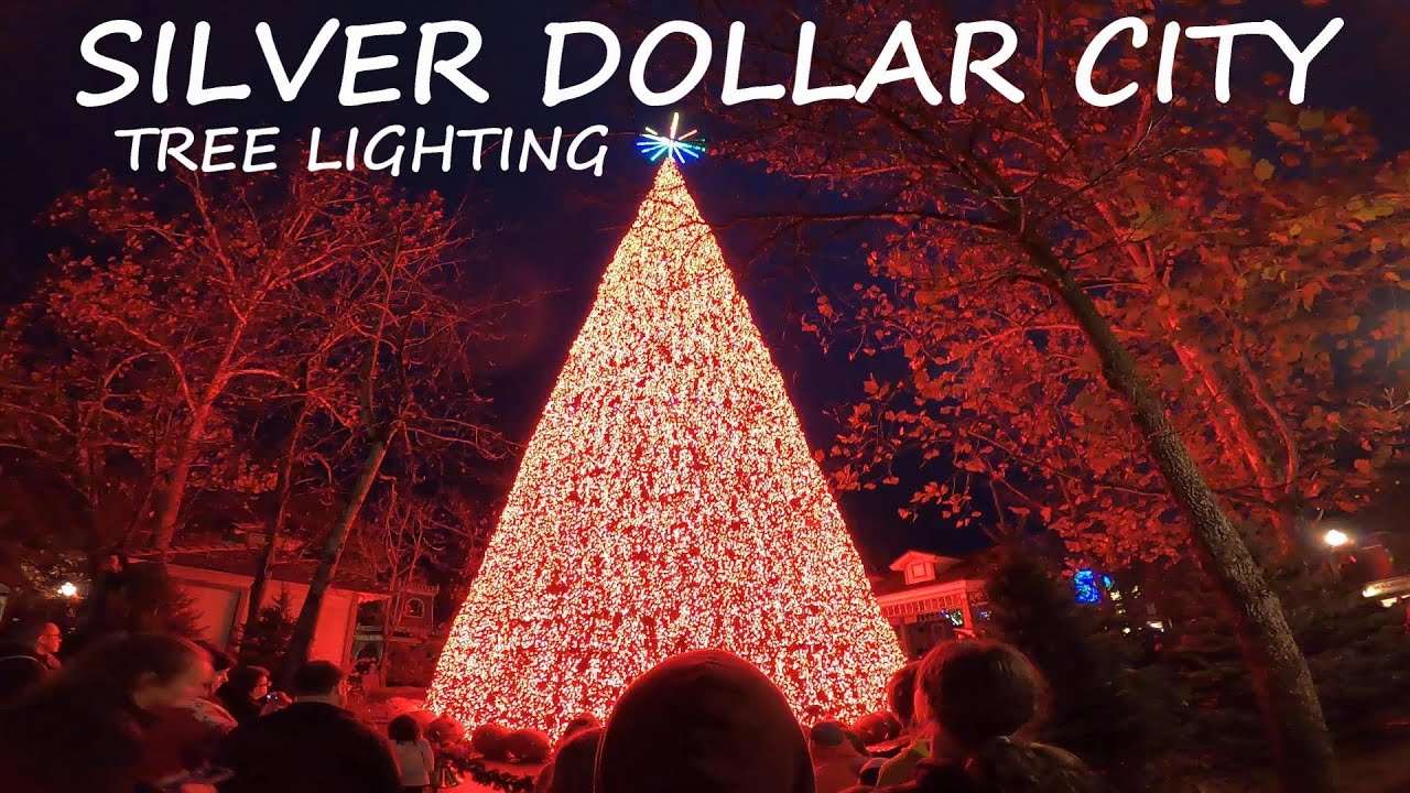 Christmas Tree Lighting At Silver Dollar City In Branson 2024 - Beautiful!