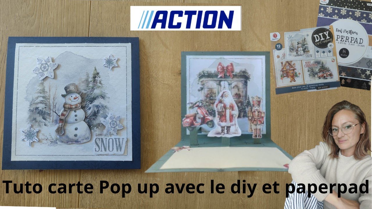 Tuto carte Pop up avec les blocs DIY et paperpad #scrap #noel #action #scrapbooking 