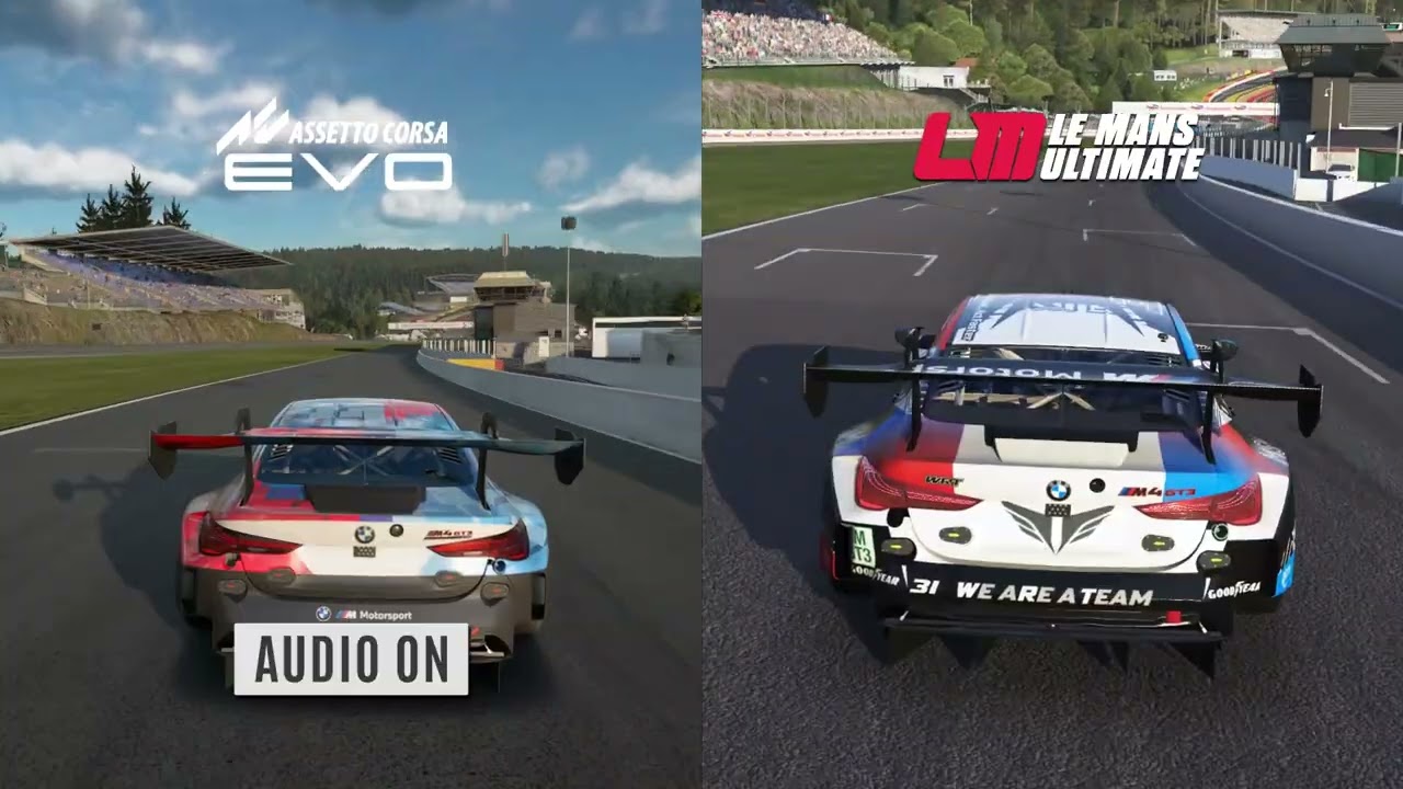 Assetto Corsa EVO vs Le Mans Ultimate | BMW M4 GT3 at Spa Comparison