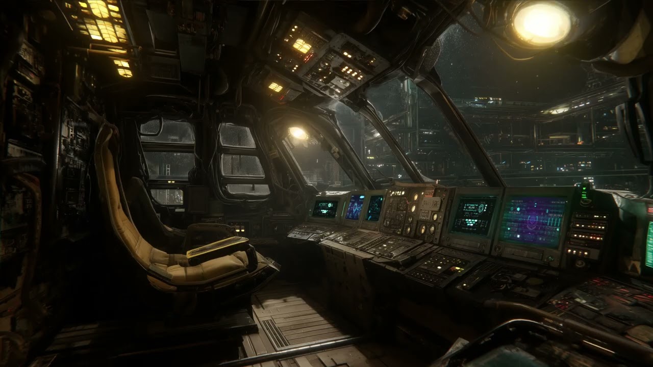 RQH-4 Spaceport 44 Spaceship Hangar | Radio Chatter & Sci-Fi Ambiance for Sleep, Study, Relaxation