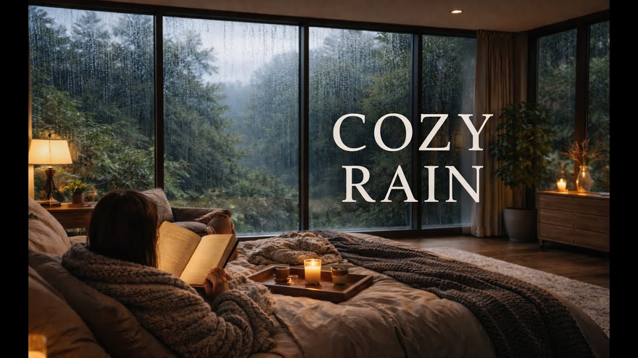 10 Hours of Rain & Distant Thunder in a Cozy Bedroom 🌧️Deep Sleep, Stress Relief, Anxiety Calm