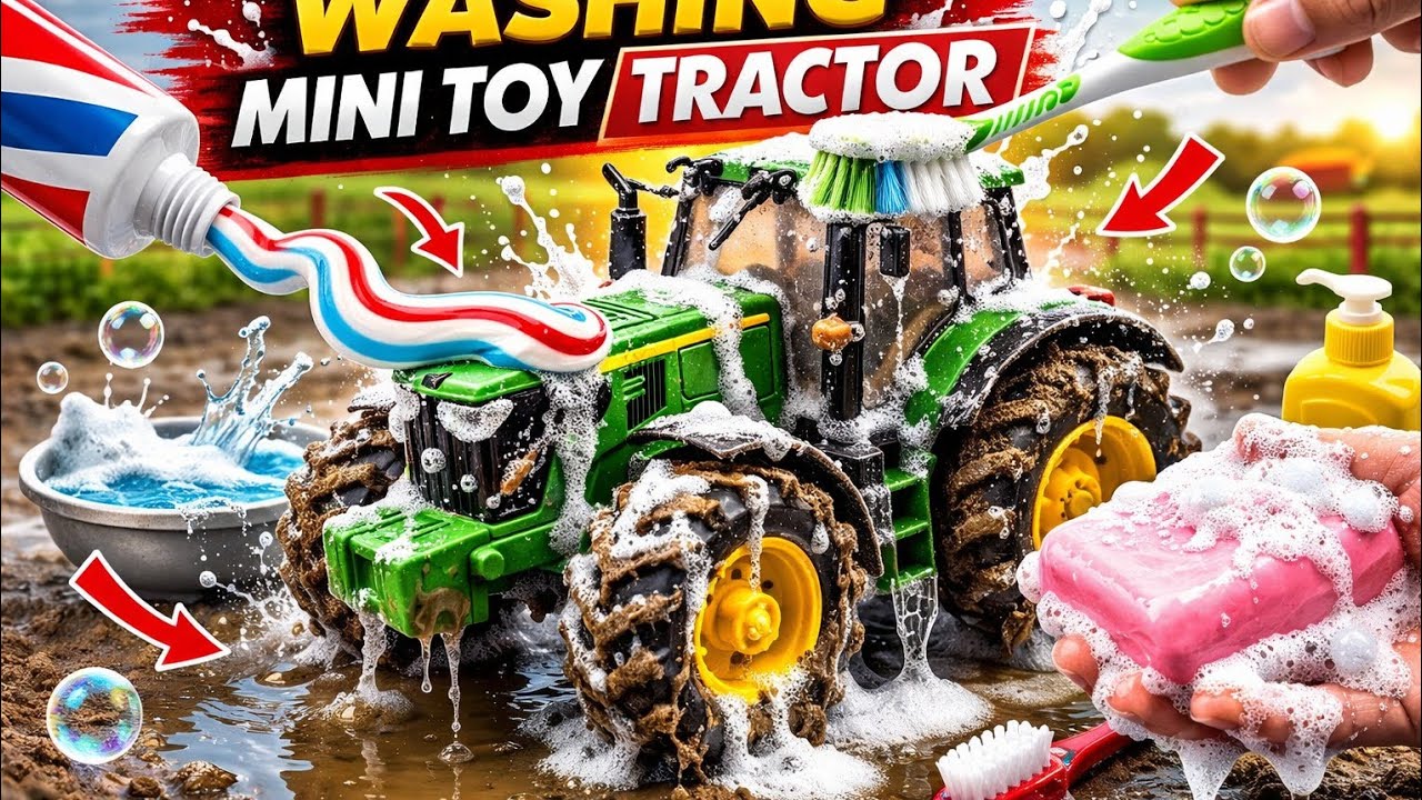 Tractor 🚜 Cleaning 🧼🧹 #tractor #tractorcleaning #shorts #toysvideo #rccar #rctractor 