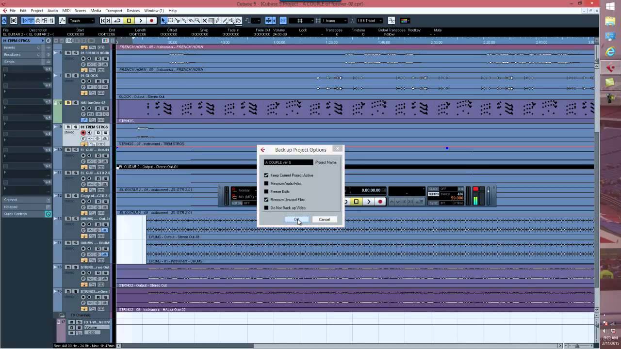 Save Your Project in Cubase Tutorial