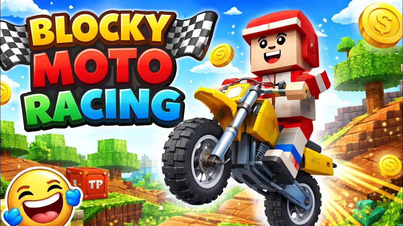 Blocky Moto Racing 🚀 Fun Kids Gameplay | Jump, Race & Collect Coins 2026!