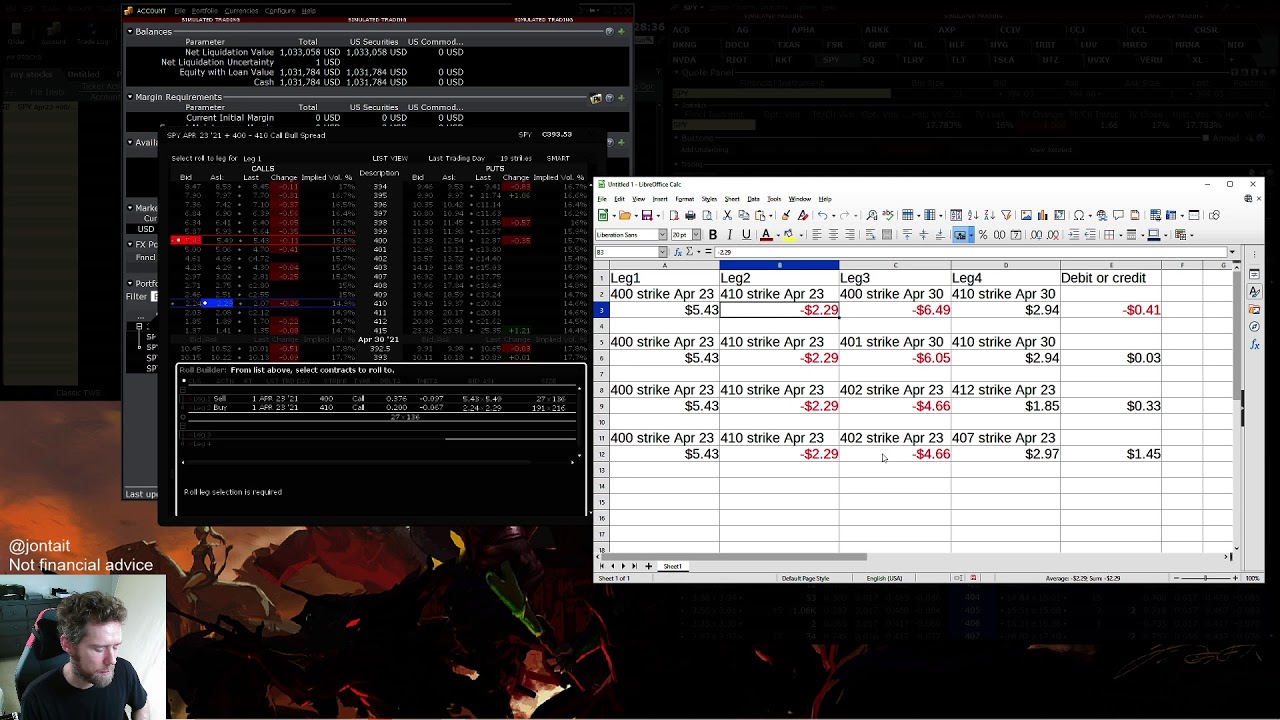 Rolling options to keep the good stuff and dump the crap - Trading Homework March 13 2021