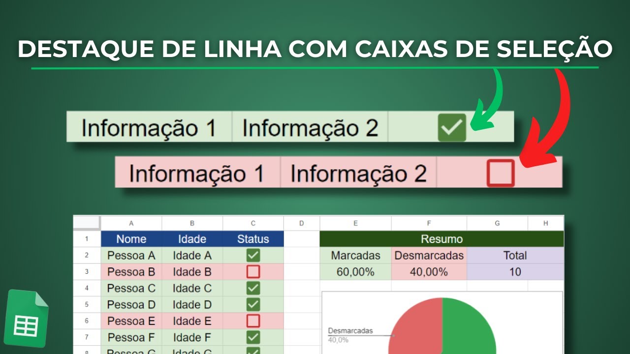 Como Destacar Linhas utilizando Caixas de Seleção e Formatação Condicional no Planilhas Google