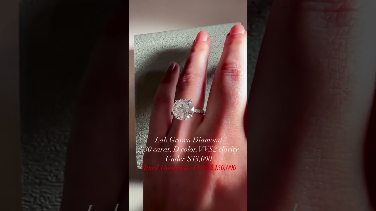 Lab Grown Diamond engagement ring 3 carat, E color, VVS2 clarity #labgrowndiamondring