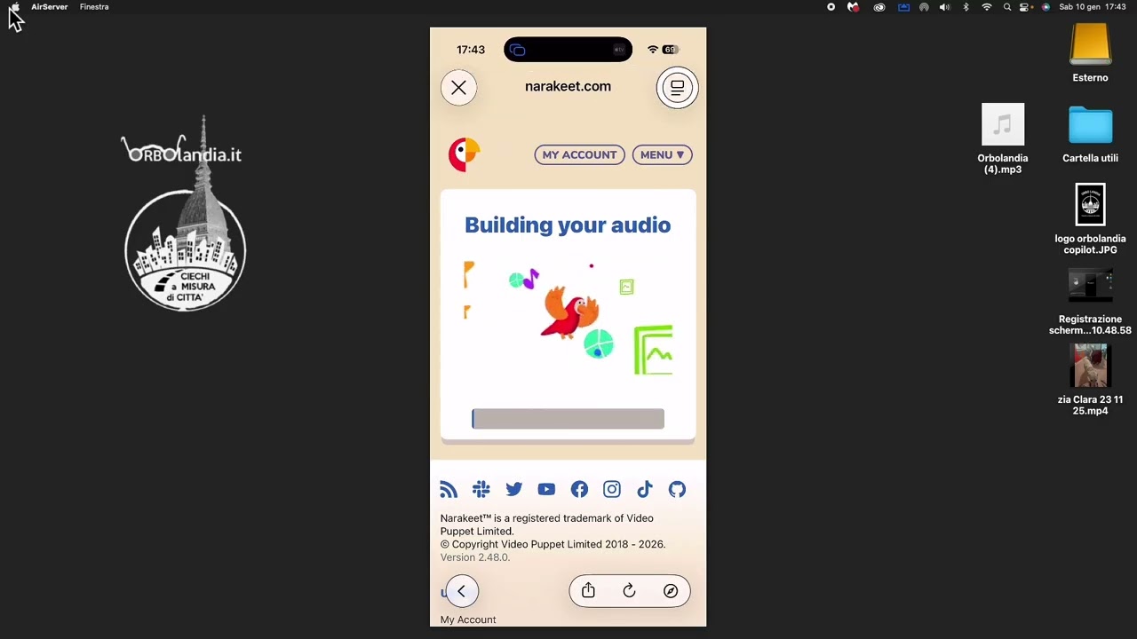 Orbolandia – Naraket: guida accessibile per trasformare testi in audio con VoiceOver - 2026