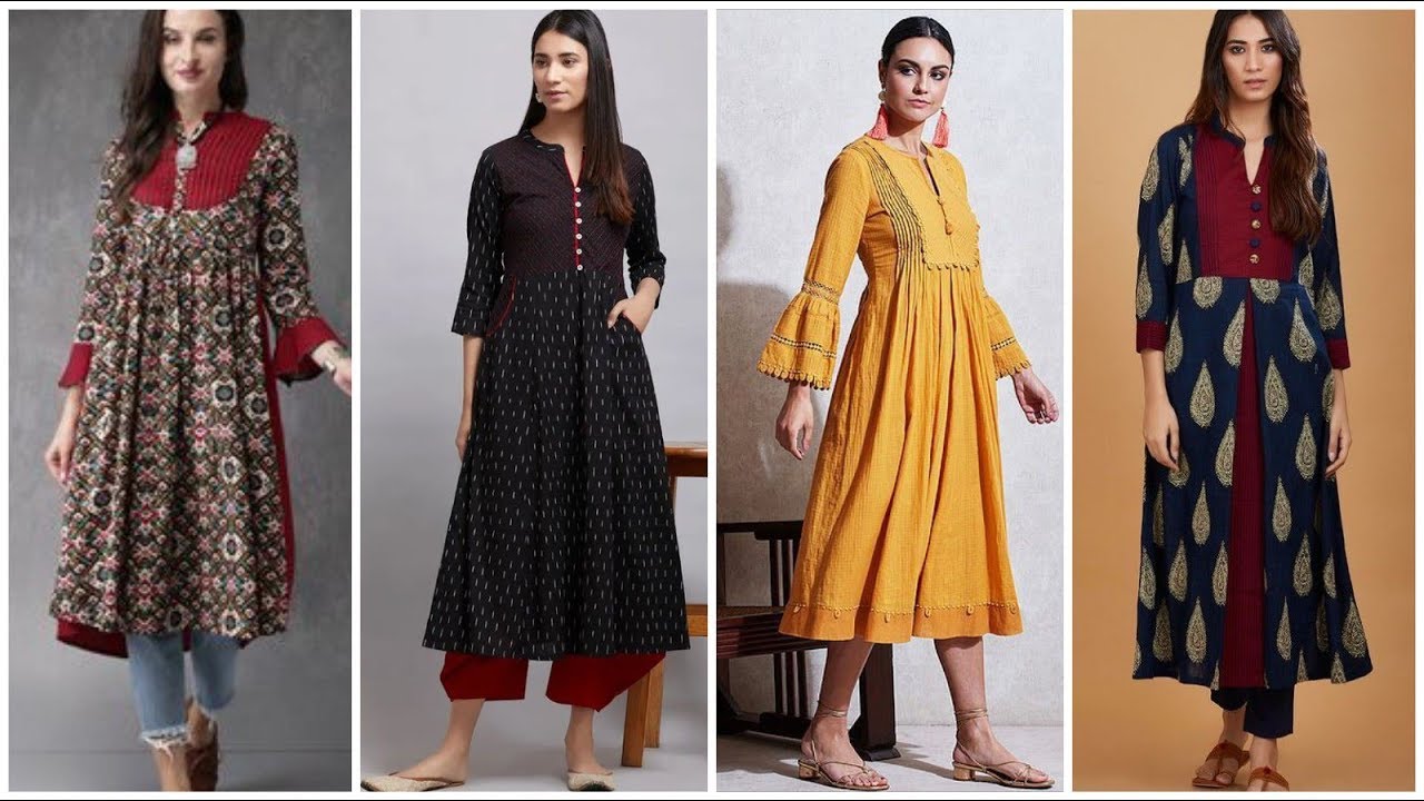Summer Frock Style Kurtis Design ,Neck Sleeves Designs Ideas