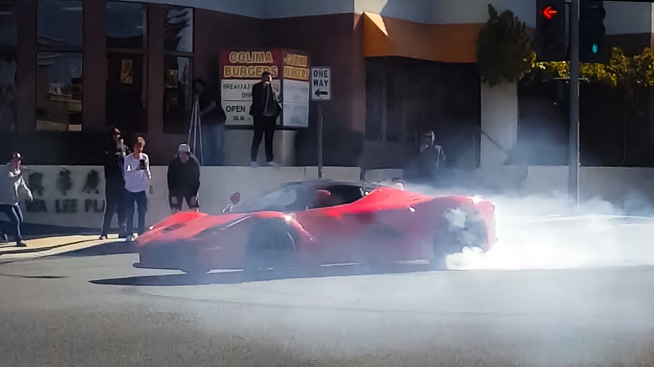 Crazy Laferrari SPINS OUT in Middle of Street...CLOSE CALL