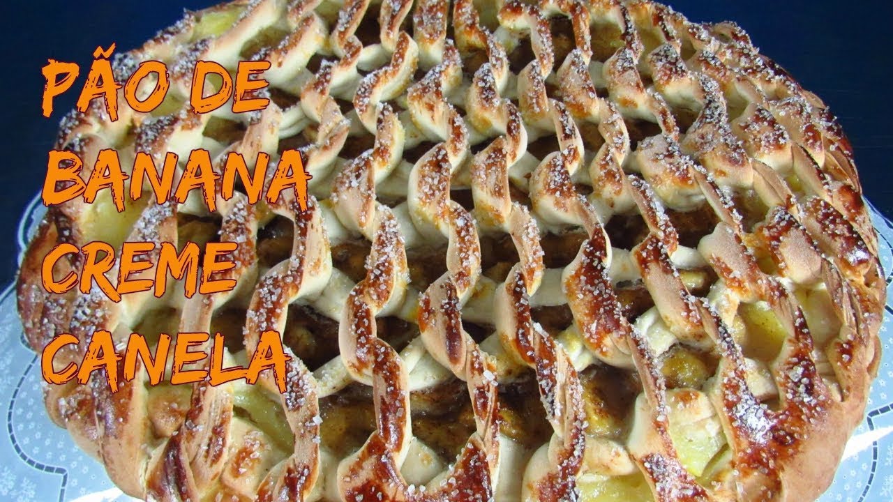 PÃO DE BANANA COM CREME E CANELA