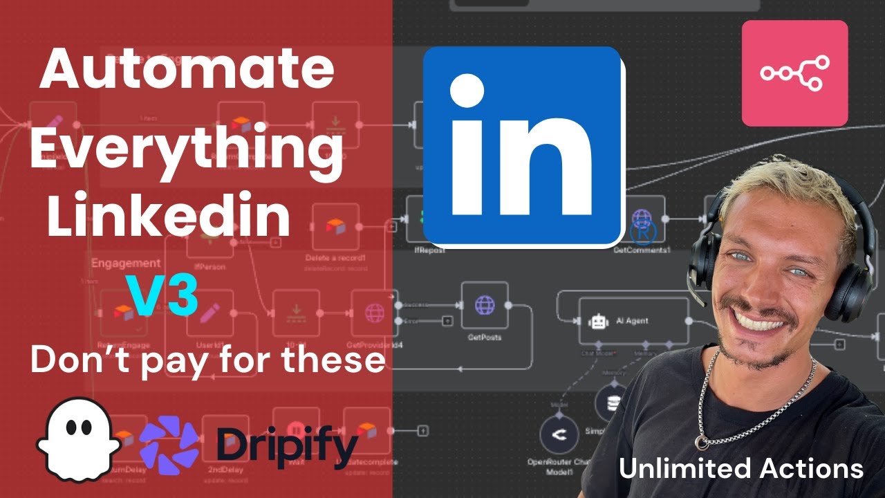 Automated Personalised Outreach on LinkedIn - LinkedIn Everything System V3 - n8n, airtable, Unipile
