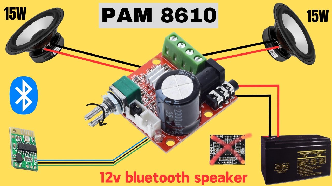 PAM8610 audio amplifier board // How  To Make 12V Speaker