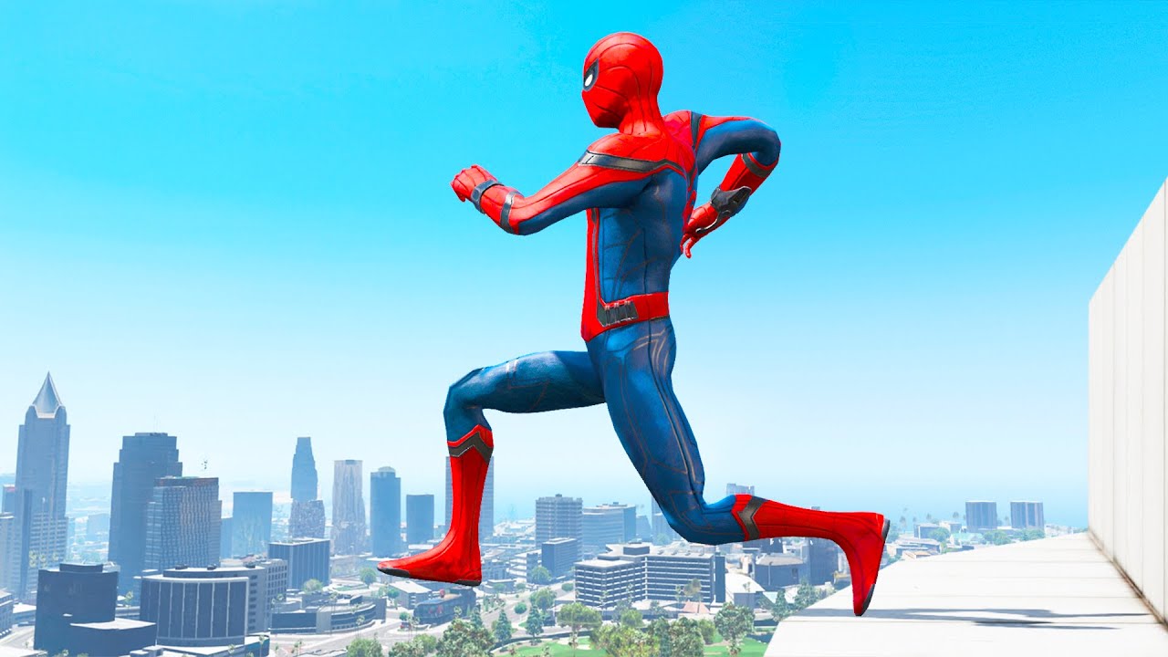 SPIDERMAN CRAZY JUMPS/FALLS #6 (GTA 5 Spider-Man Fails)