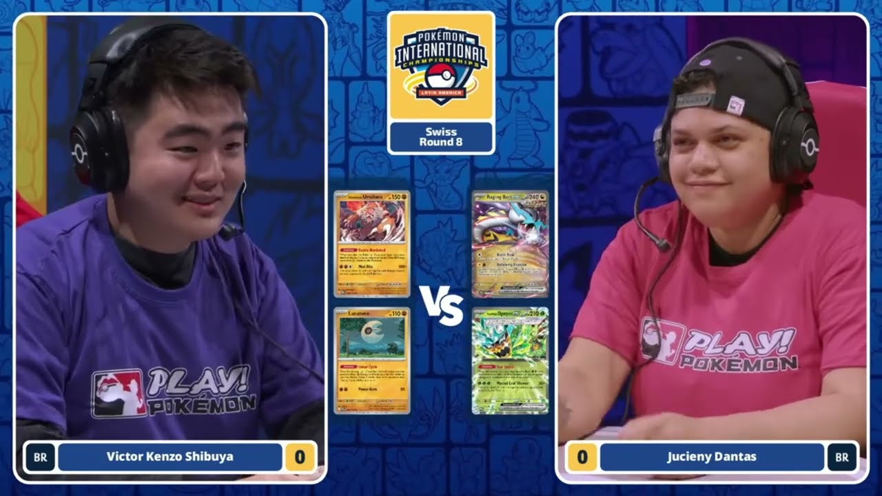 8-й раунд Pok&eacute;mon TCG LAIC 2026. Урсалуна Лунатон против Огерпона с Яростным Ударом.